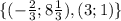 \{ (-\frac{2}{3} ;8\frac{1}{3}), (3;1)\}