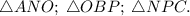 \triangle ANO; \: \triangle OBP; \: \triangle NPC.