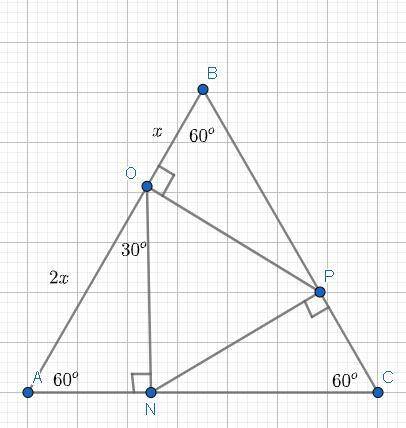 в равносторонний треугольник abc вписали другой равносторонний треугольник (см. рис.), стороны котор
