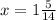 x = 1 \frac{5}{14}