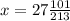 x = 27 \frac{101}{213}