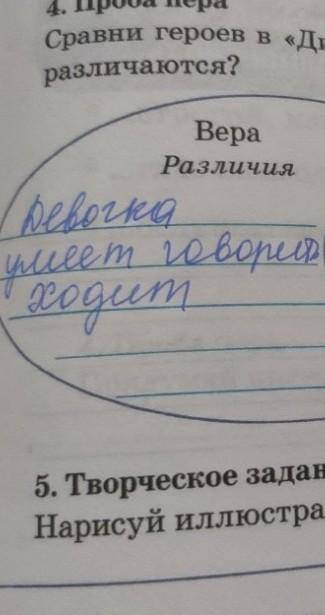 номер 4 Сравни героев в диаграмме Венна Чем они похожи А чем различаются Вера и Анфиса различия и сх