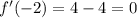 f'( - 2) = 4 - 4 = 0