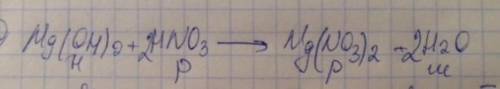 Запишите уравнение взаимодействия гидроксида магния с азотной кислотой.