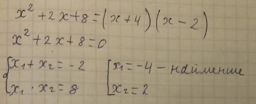 Найдите наименьшее значение выражения x^2+2x+8 и значение переменной при котором оно достигается