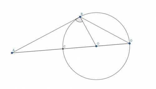 К окружности с центром в точке О, из точки А, лежащей вне окружности, проведены касательная АВ (точк