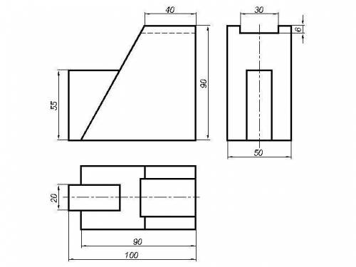 По заданным аксонометрическим проекциям требуется построить трехпроекционные чертежи двух деталей в