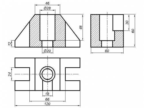 Задание 2 рисунок 2 По двум заданным видам детали постройте третий выполните необходимые разрезы Ре