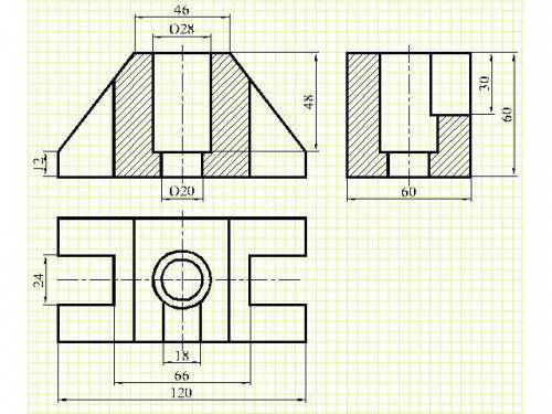 Задание 2 рисунок 2 По двум заданным видам детали постройте третий выполните необходимые разрезы Ре
