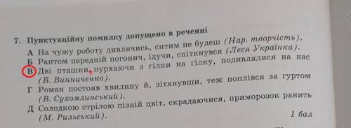 Пунктуаційну помилку допущено в реченні ​