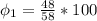 \phi_{1} =\frac{48}{58}*100