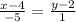 \frac{x-4}{-5} =\frac{y-2}{1}