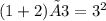 (1+2)×3={3}^{2}