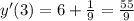 y'(3) = 6 + \frac{1}{9} = \frac{55}{9} \\