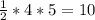 \frac{1}{2}*4*5=10