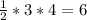 \frac{1}{2}*3*4=6