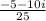 \frac{-5-10i}{25}