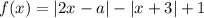 f(x)=|2x-a|-|x+3|+1