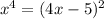 x^4=(4x-5)^2