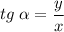 tg\;\alpha=\dfrac{y}{x}