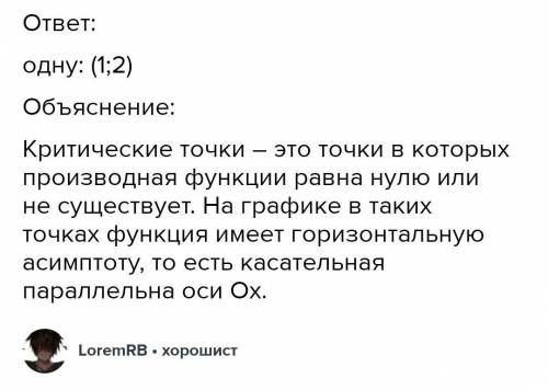 Скільки критичних точок має функція y=f(x), зображена на рисунку? Сколько критических точек имеет фу