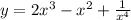 y = 2 {x}^{3} - {x}^{2} + \frac{1}{x {}^{4} } \\