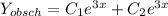 Y_{obsch}=C_{1}e^{3x}+C_{2}e^{3x}\\