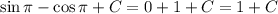 \sin \pi - \cos \pi+C=0+1+C=1+C