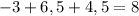 -3+6,5+4,5=8