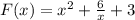 F(x)=x^2+\frac{6}{x} +3