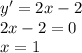 y'=2x-2\\2x-2=0\\x=1