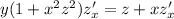 y(1+x^2z^2)z'_x=z+xz'_x