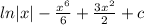 ln|x|-\frac{x^6}{6}+\frac{3x^2}{2}+c