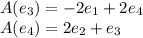 A(e_3) = -2e_1 +2e_4\\A(e_4) = 2e_2 + e_3