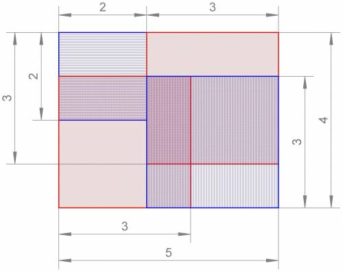 задача не слишком сложная. На полу прямоугольной комнаты размером 4 на 5 метров лежат квадратные ков