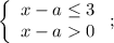 \left\{\begin{array}{c}x-a\le3\\x-a0\end{array}\right;