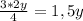 \frac{3*2y}{4} = 1,5y