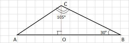 Задание 3 ( ). Найдите неизвестные стороны и углы треугольника ABC, если ∠B = 30°, ∠C = 105°, AC = 4