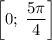 \left[0;\;\dfrac{5\pi}{4}\right]