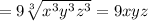 =9\sqrt[3]{x^3y^3z^3}=9xyz