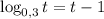 \log_{0{,}3}{t}=t-1