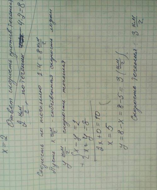 Скорость лодки по течению реки в 4 раза большем, чем против течения. Пройдя 4 км против течения и сд