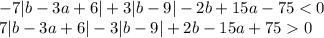 -7|b-3a+6|+3|b-9|-2b+15a-750