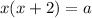 x(x+2)=a