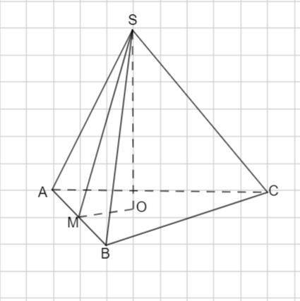высота правильной треугольной пирамиды равна 4 корня из 2. чему равен объем этой пирамиды, если площ