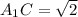 A_1C=\sqrt{2}