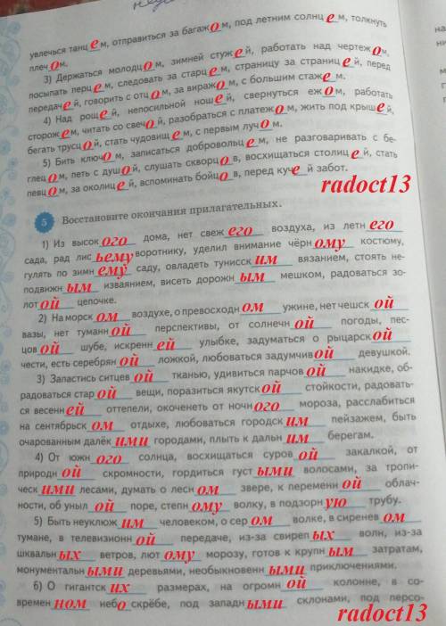 Вставьте пропущенные буквы(верхнее зад) 5 зад вставьте пропущенные окончания​