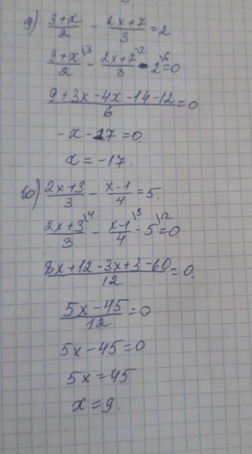 2x-5 6x+1 1) ——— - ——— = 24 8x-4 1+3x2) ——— - ——— = -13 123) 2x-1 x+5——— - ——— = 14 12 3+x 2x+74) ——