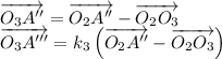 \overrightarrow{O_3A''}=\overrightarrow{O_2A''}-\overrightarrow{O_2O_3}\\\overrightarrow{O_3A'''}=k_3\left(\overrightarrow{O_2A''}-\overrightarrow{O_2O_3}\right)