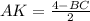 AK=\frac{4-BC}{2}